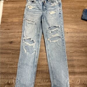 American Eagle Outfitters Light Blue Distressed Skinny Jeans